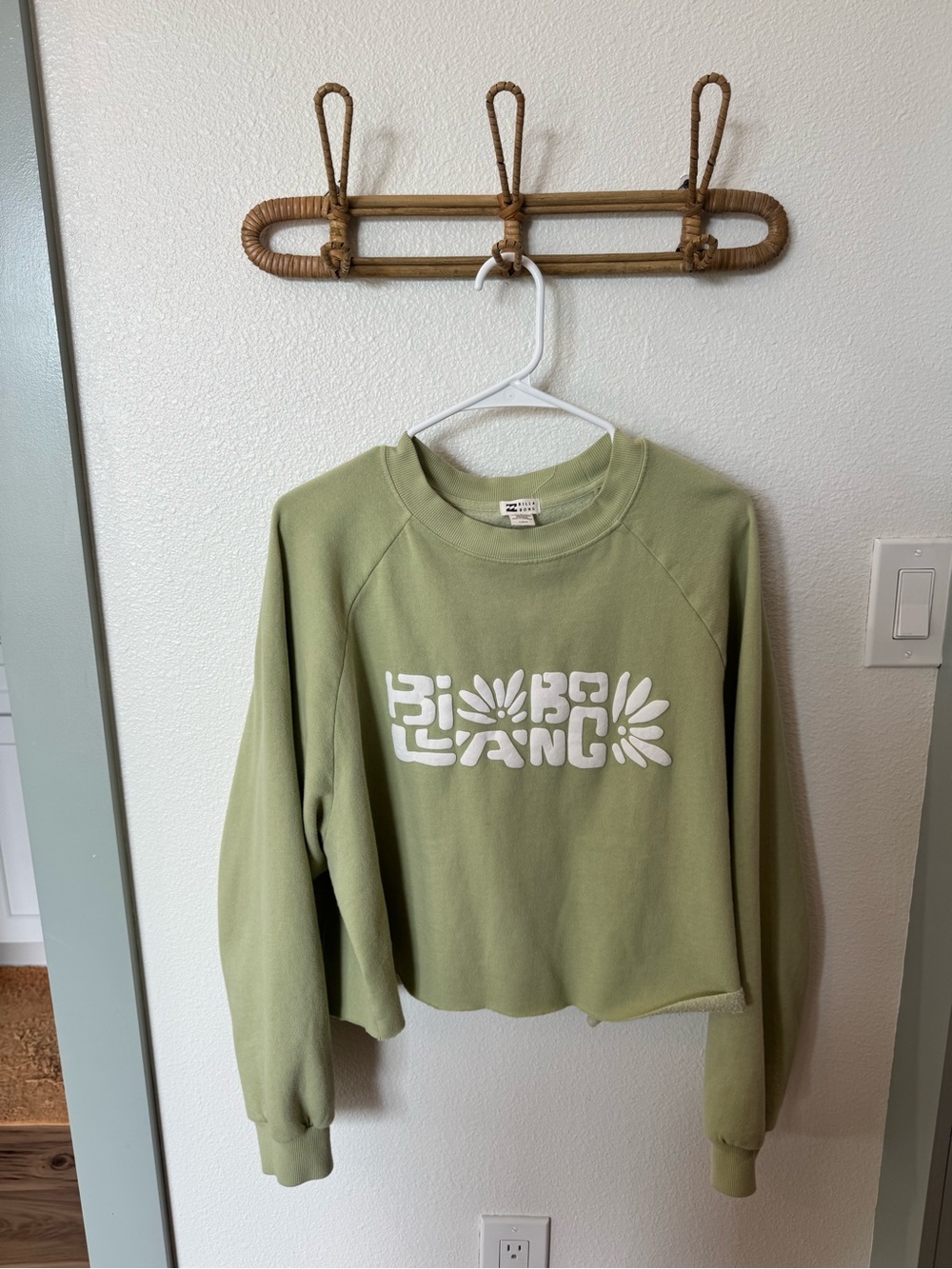 Billabong Light Olive Green Logo Crewneck Sweater
